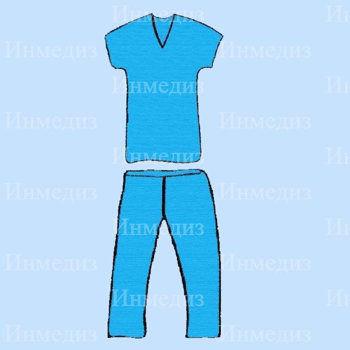 Костюм хирургический тип1 рубашка хирургическая с коротким рукавом, брюки хирургические на резинке